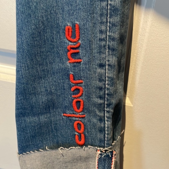 Desigual starry cropped skinny jeans. NWOT. Size 28 EUR - Picture 9 of 10